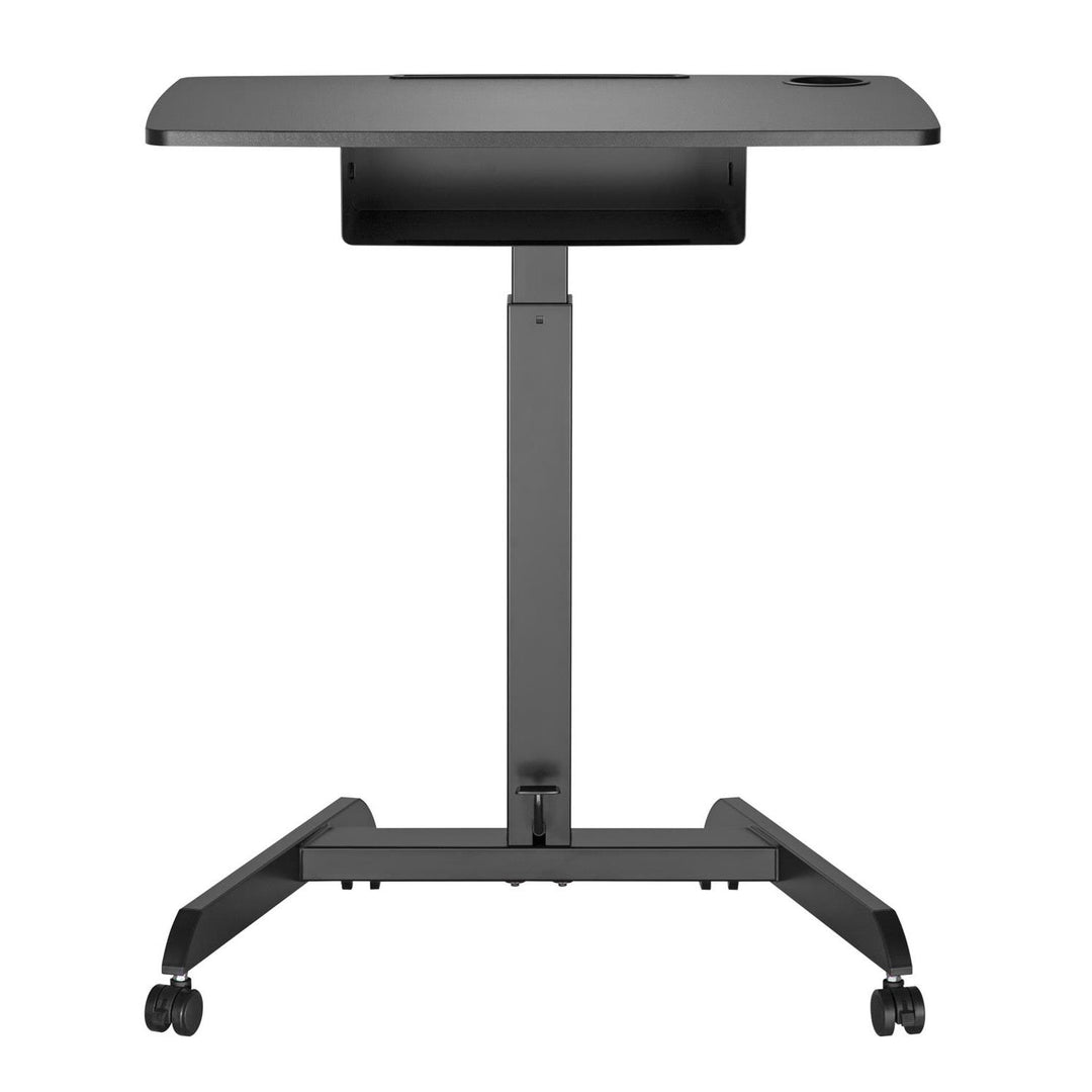 Mesa para laptop ajustável em altura com rodas e gaveta ajustável em altura até um máximo de 113 cm e um máximo de 8 kg (preto)