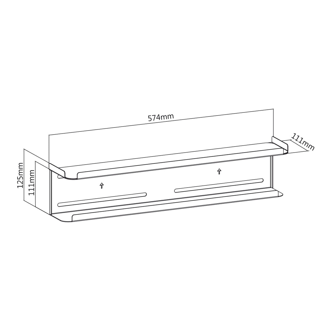 Maclean MC-904 Estante de almacenamiento 2 en 1 Estante de pared y estante de TV Montaje VESA en la parte posterior del televisor hasta 2 kg 2 x Estantes