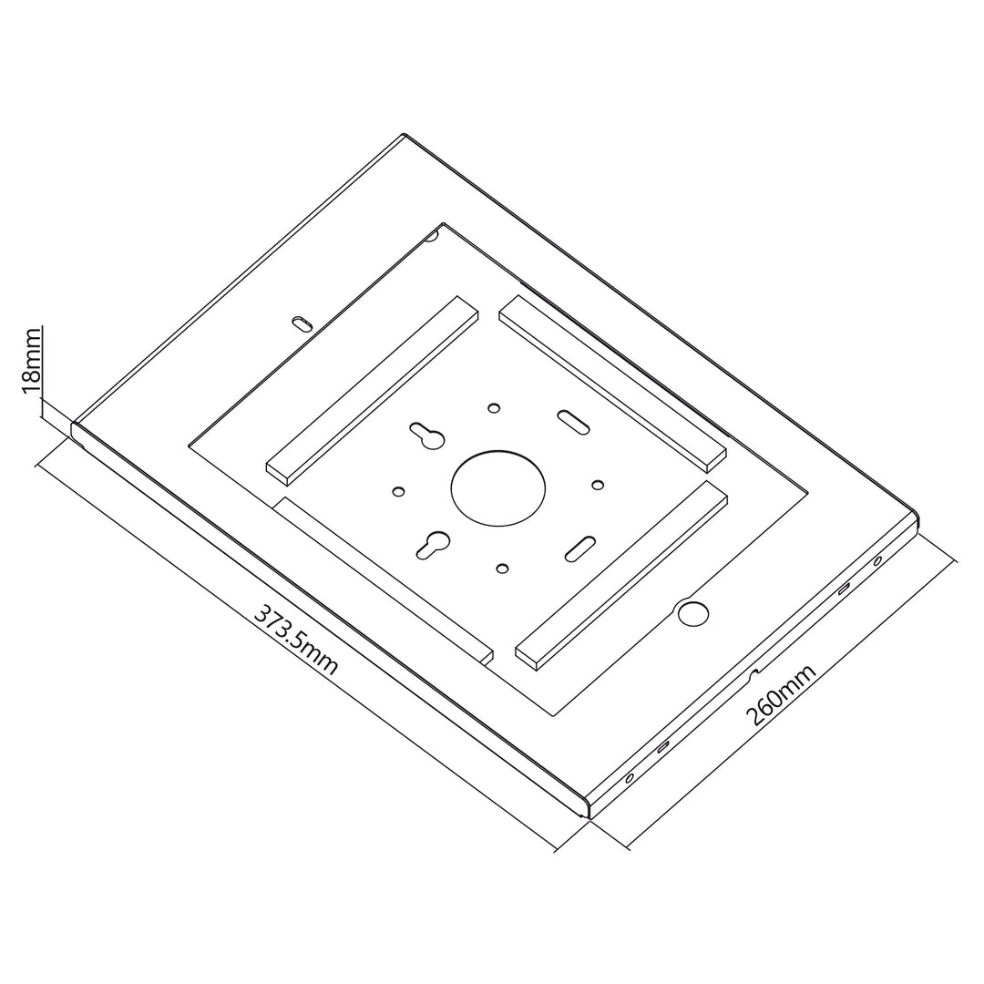 Proteção antifurto para tablet Maclean MC-907W para montagem em parede para iPad Pro VESA 75 x 75 de 12,9"