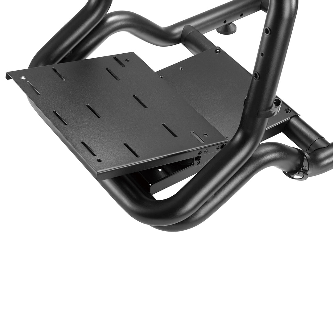 Simulador de carreras Cockpit 3 en 1 Asiento de juego hasta 130kg Soporte de palanca de cambio Soporte de volante Soporte de TV hasta 50" Max. Vesa 400x200 ...