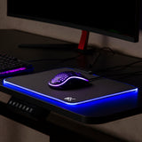Tapete de rato para jogos com iluminação LED RGB e tapete de mesa inferior de borracha antiderrapante 30x25cm (300x250x4mm)
