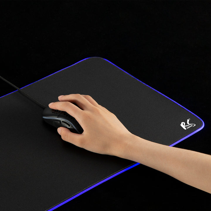 Mouse e teclado para jogos XXL 80x30cm com iluminação LED RGB e tapete de mesa inferior de borracha antiderrapante (800x300x4mm)