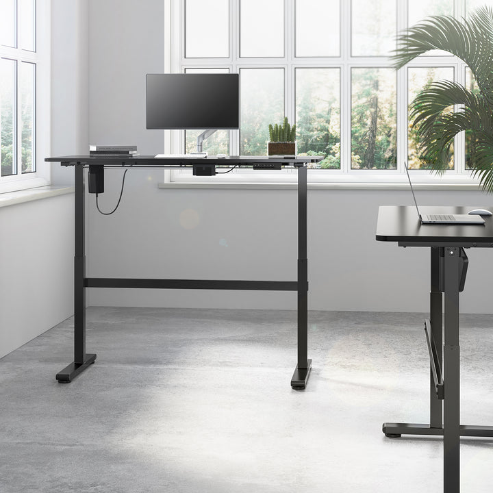 Mesa elétrica Ergo Office, regulável em altura, cinza, altura máxima 118cm 50 kg - com mesa de pé, ER-434