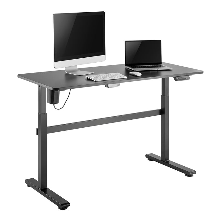 Mesa elétrica Ergo Office, regulável em altura, cinza, altura máxima 118cm 50 kg - com mesa de pé, ER-434