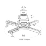Maclean MC-913 Soporte universal para proyector con montaje en el techo de acero ajustable inclinable 35kg