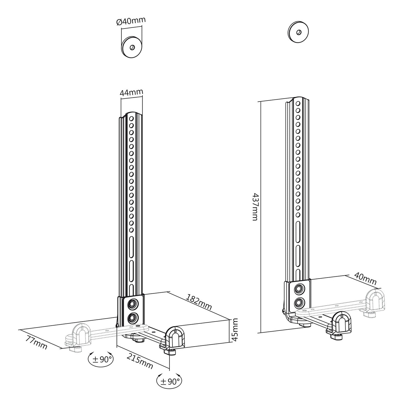 Suporte universal para sound bar de até 15 kg Suporte de alto-falante para montagem embaixo da TV