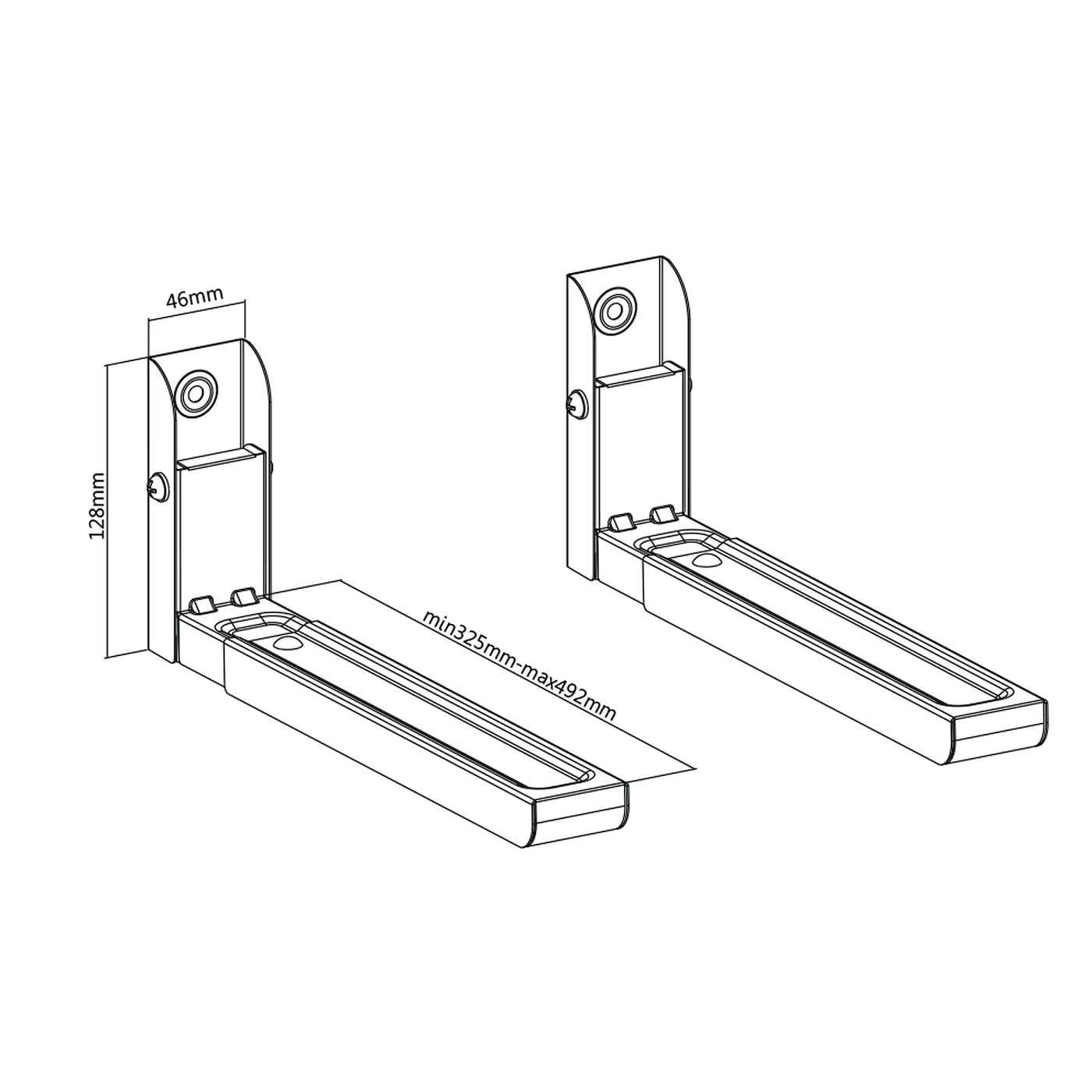 Suporte universal para micro-ondas com braços telescópicos de parede para micro-ondas com grelha até 30 kg (preto)