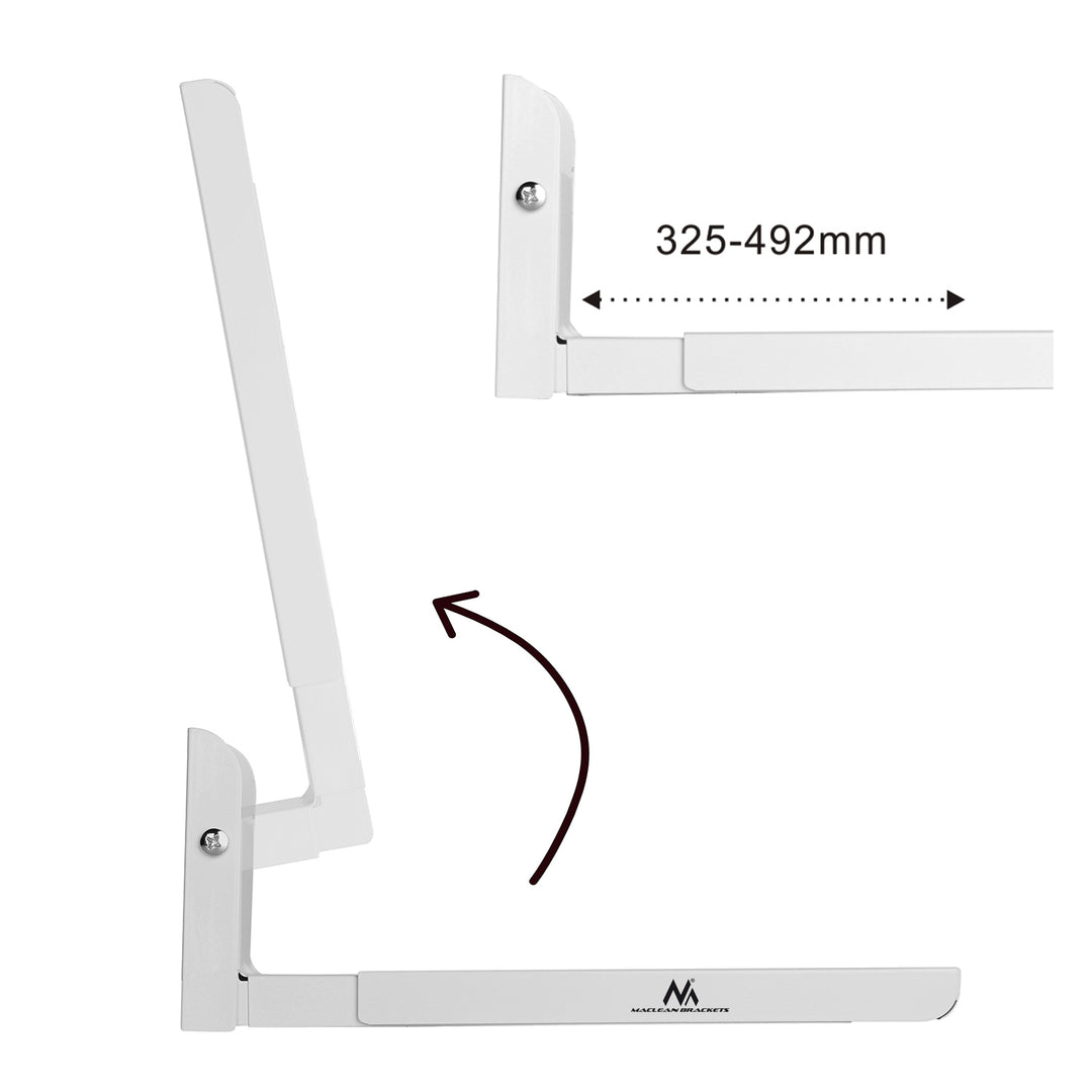 Soporte universal para microondas con brazos telescópicos Soporte de pared para microondas con grill hasta 30 kg (blanco)