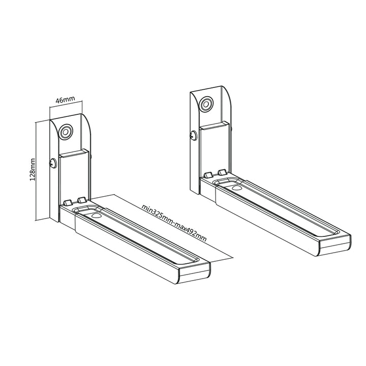 Soporte universal para microondas con brazos telescópicos Soporte de pared para microondas con grill hasta 30 kg (blanco)