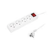 Cabo de extensão com 4 tomadas com aterramento e interruptor 1,5 m branco PR-470wsp 3x1,5 mm Sopro