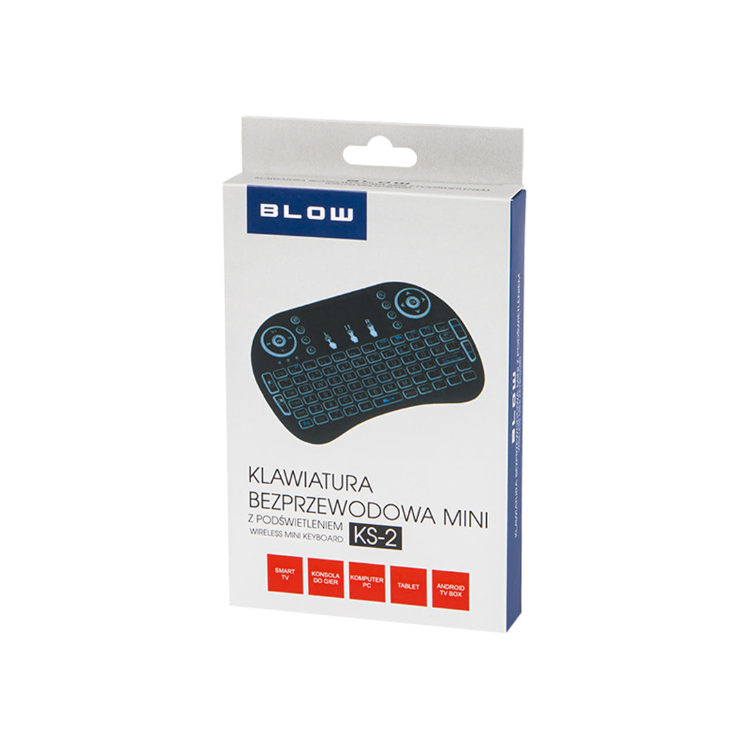 Blow KS-2 Mini Teclado Sem Fio com Touchpad RGB Retroiluminado Blow mini KS-2 2.4GHz