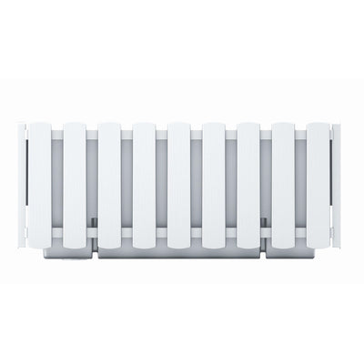 Prosperplast Boardee Fencycase caja de flores caja de balcón jardinera de macetas para uso en interiores y exteriores 38 cm blanco