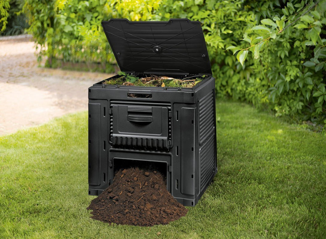 Compostor de jardim de plástico, construção durável, estável e dobrável 470L E-COMPOSTER Keter