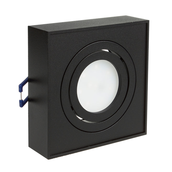 Luminária de teto spot para fontes de luz MR16 / GU10, preta, 94x94x32mm, quadrada, alumínio, Maclean MCE464 B