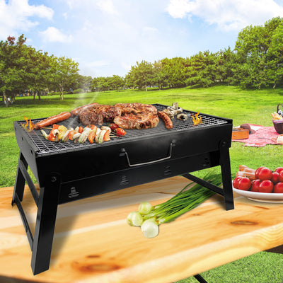 Maestro MR-1010 Grill Churrasqueira Portátil com Grelhador a Carvão e Grade, Dobrável