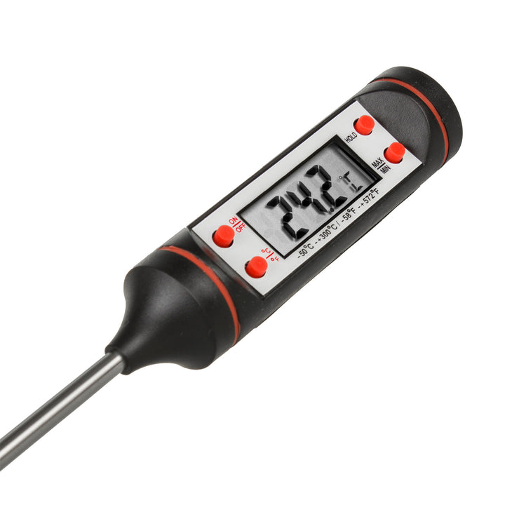 Termômetro/sonda para alimentos, comprimento da sonda 15 cm, faixa de temperatura -50 graus C a +300 graus C, precisão de 0,1 graus C, GreenBlue GB178