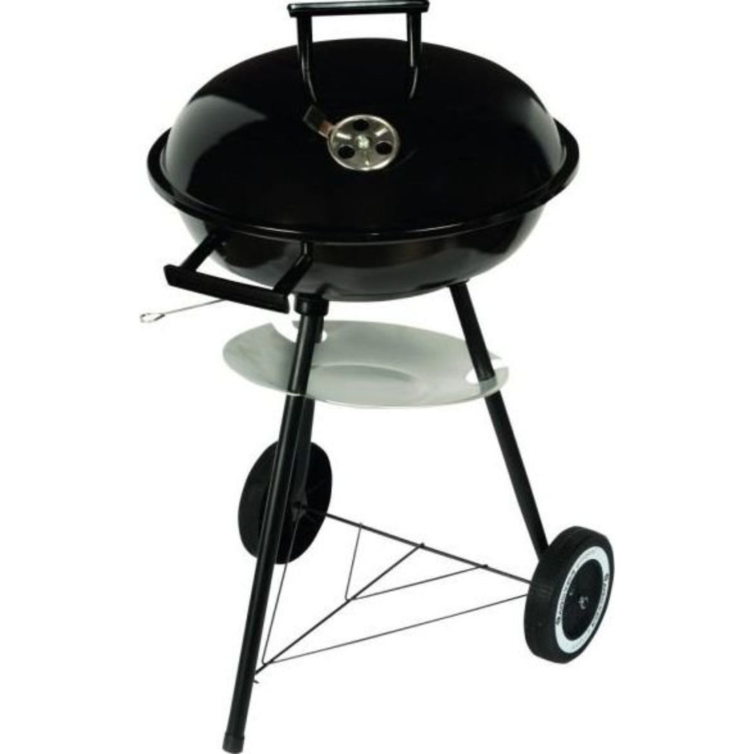 Barbacoa de carbón con tapa, ruedas y un estante inferior, parrilla carro de jardín Master Grill MG913