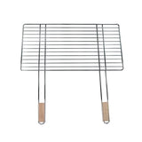 Rejilla parrilla de cocción para barbacoas 68x40cm con 2 asas de madera, acero cromado, rejilla de recambio Master Grill MG254