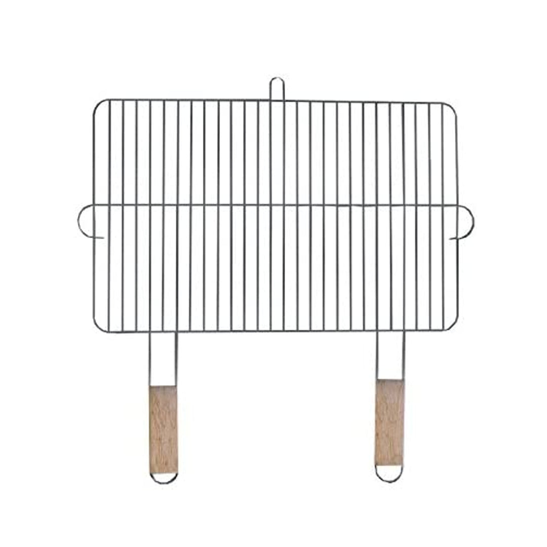 Rejilla para parrilla 54x34cm con 2 asas de madera, rejilla para parrilla de acero cromado, rejilla de repuesto para accesorios de parrilla Master Grill MG255