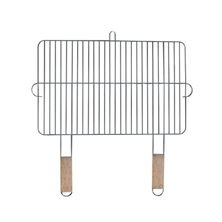 Rejilla para parrilla 54x34cm con 2 asas de madera, rejilla para parrilla de acero cromado, rejilla de repuesto para accesorios de parrilla Master Grill MG255