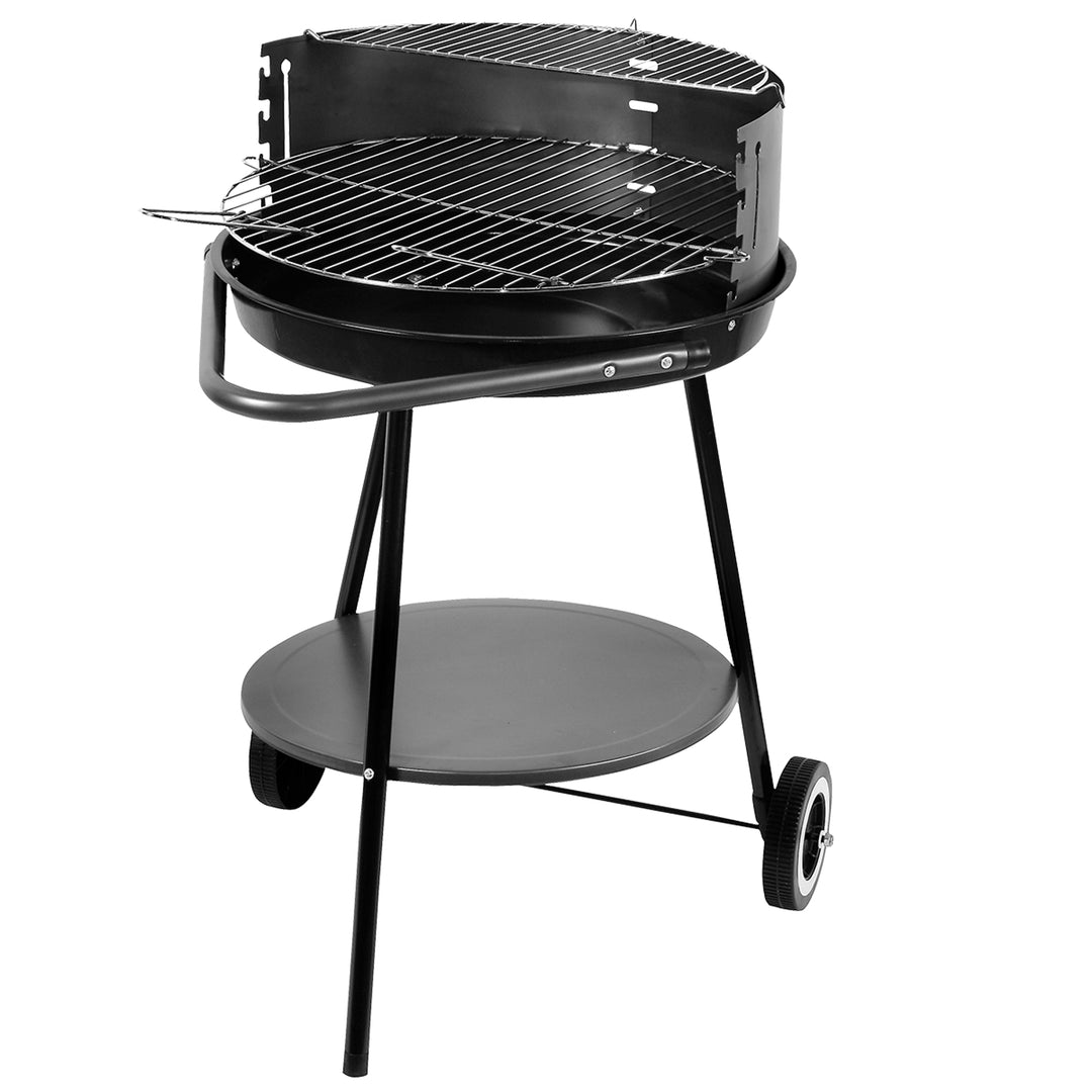 Master Grill MG911 Parrilla de barbacoa de carbón con ruedas y estante portátil