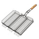 Maestro MR-1001 Parrilla de cocina para barbacoa doble, Cesta de parrilla portátil 40x30cm