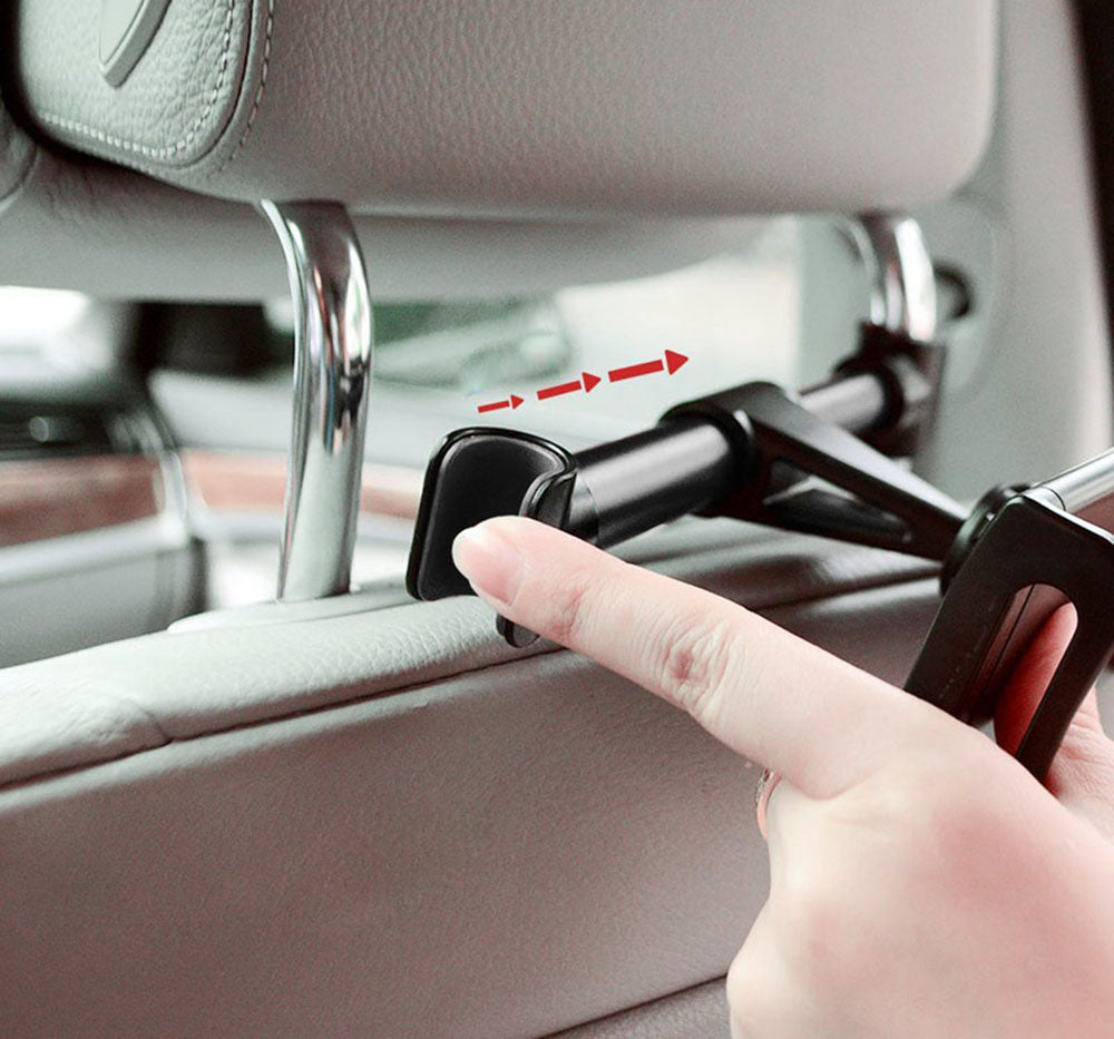 Maclean MC-894 Soporte universal para smartphone y tableta en el reposacabezas del coche Soporte giratorio de 360 grados