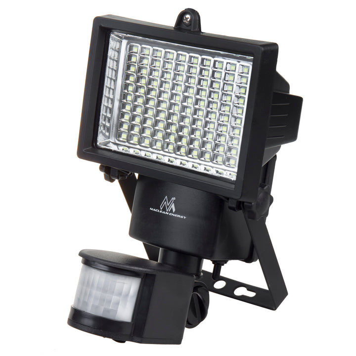 Maclean MCE442 Lámpara solar Foco LED con sensor de movimiento Lámpara solar de pared con sensor crepuscular Luz solar IP44 6W 360 Lumen 6000K