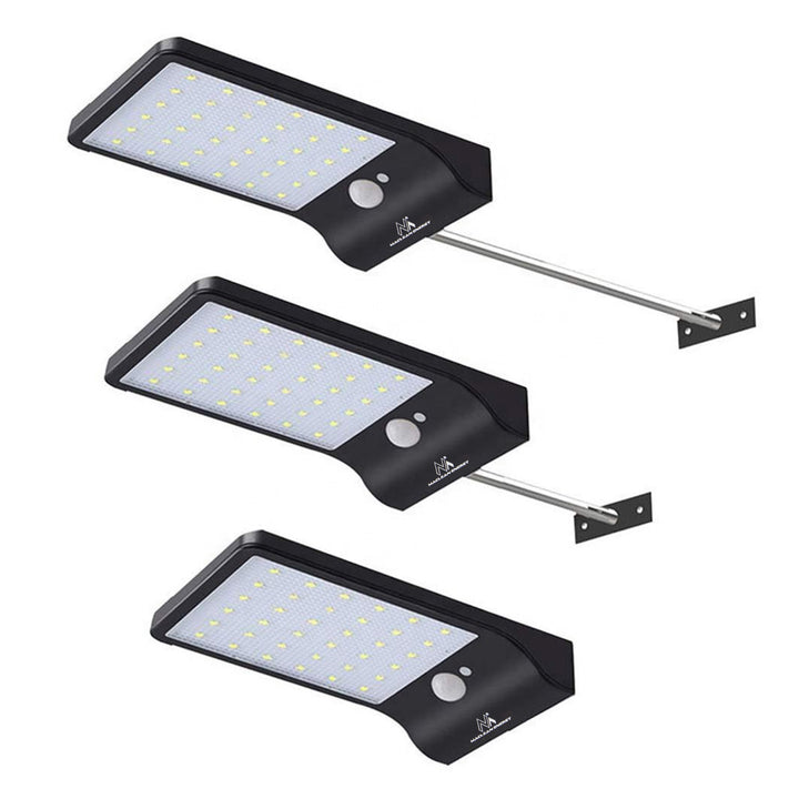 Maclean MCE444 Lámpara LED solar para exteriores con sensor de movimiento y sensor crepuscular IP65 Lámpara de pared ajustable 4W 450 Lumen 6000K