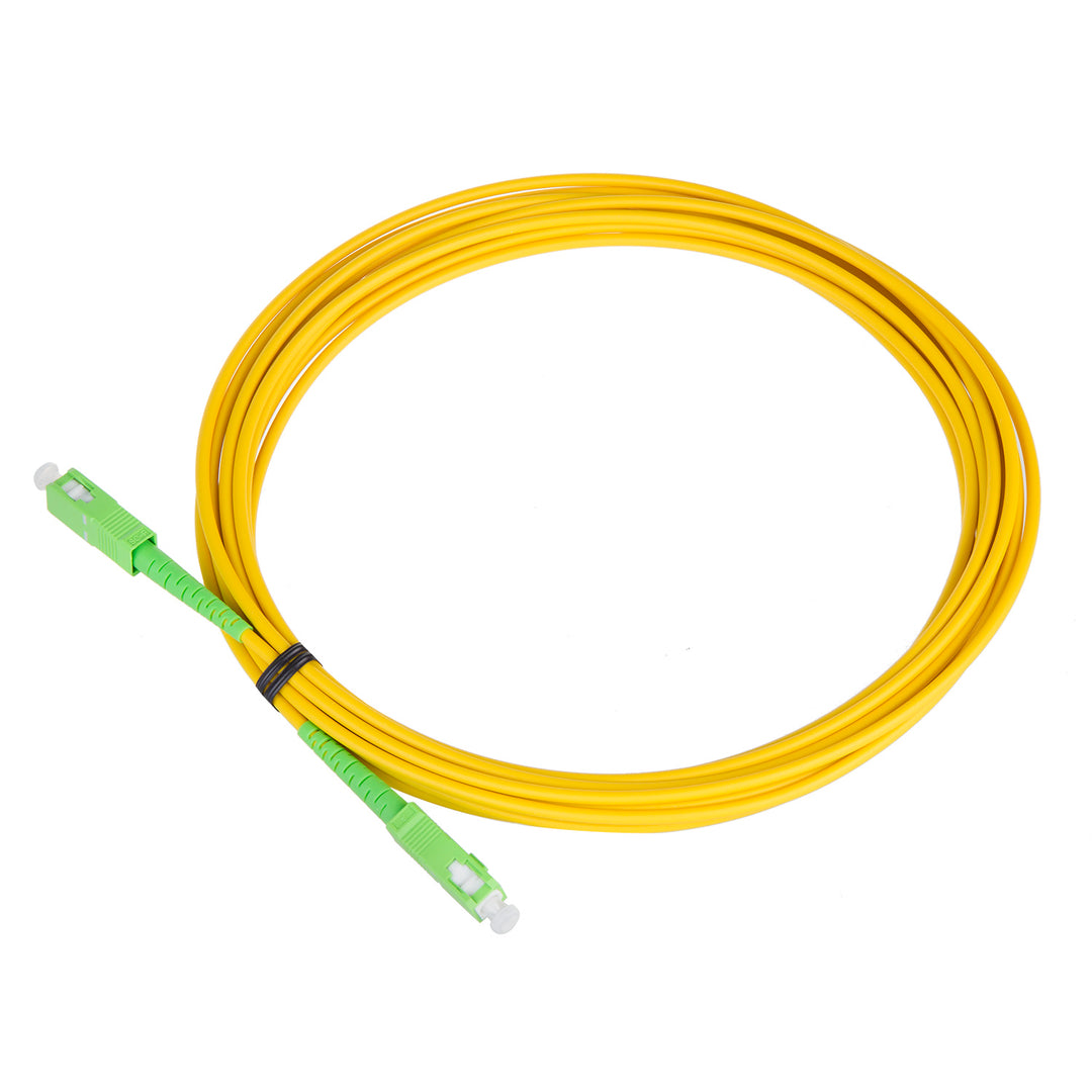 Cable de conexión SC/APC a SC/APC simplex de fibra óptica monomodo amarillo/verde (10)