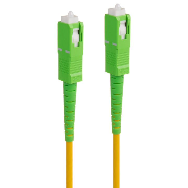 Cable de conexión SC/APC a SC/APC simplex de fibra óptica monomodo amarillo/verde (10)