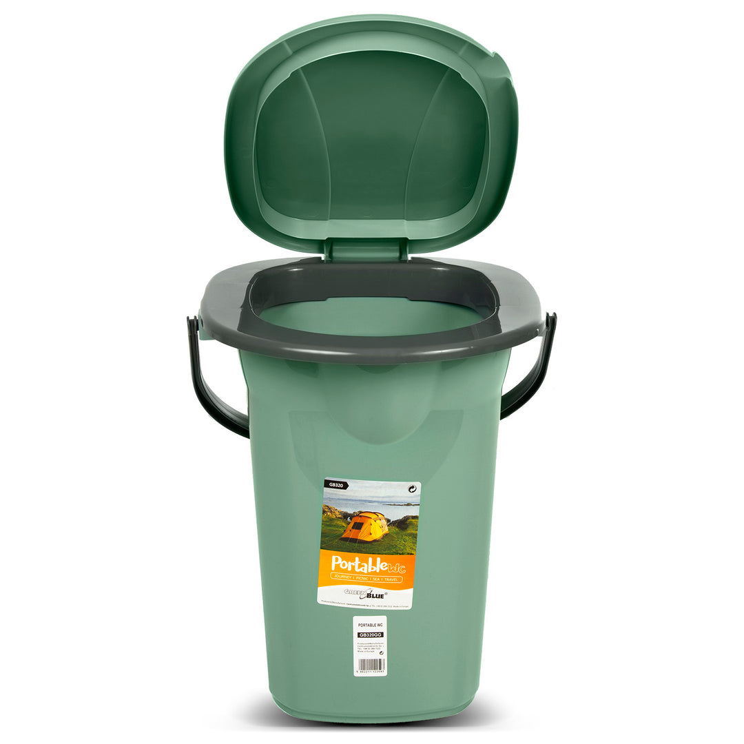 Sanita portátil prática 19l com tampa verde-cinza GreenBlue GB320GG