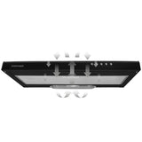 Campana bajo armario con filtro antigrasa negra de 60cm Concept OPP2060bc