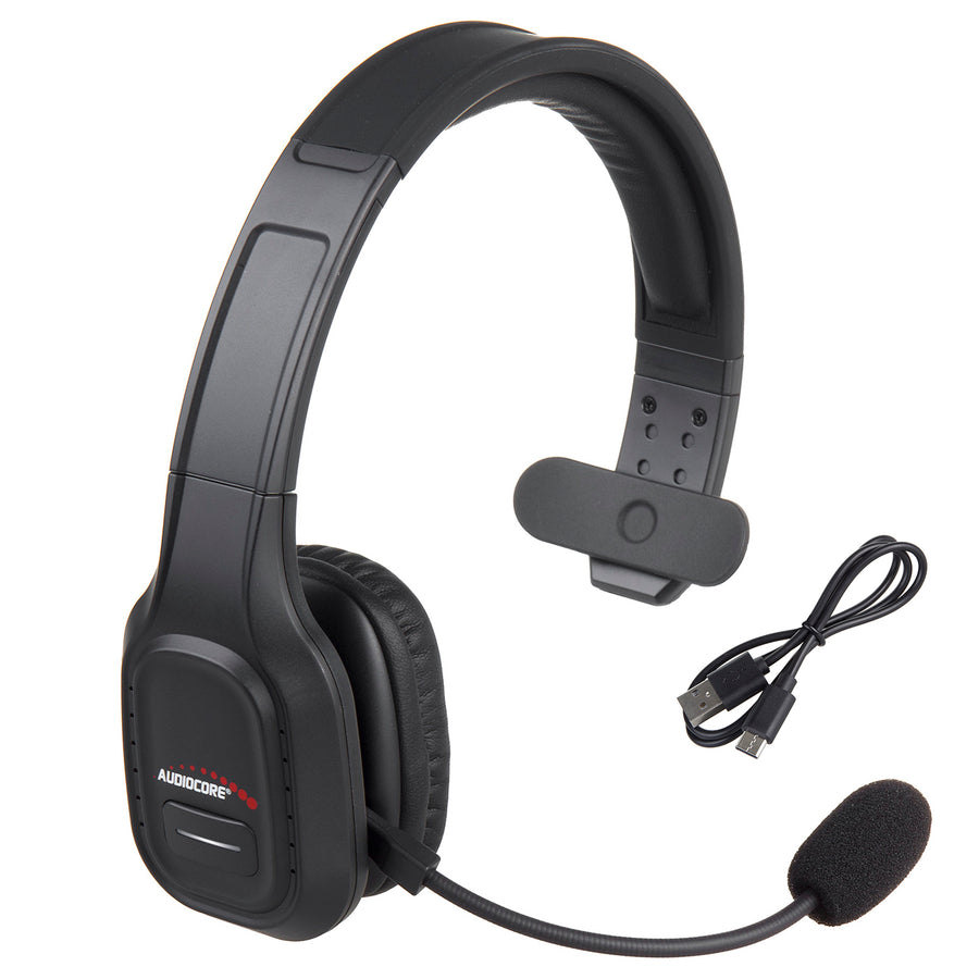 Audiocore AC864 Auriculares Bluetooth con micrófono de cancelación de ruido para el centro de llamadas Auriculares sobre la oreja 32 horas de tiempo de conversación Inalámbrica de manos libres Compatible con Google Assistant y Siri
