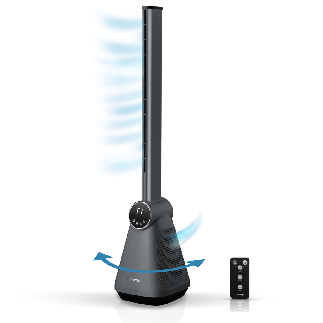 Ventilador de torre VS5130 con mando a distancia, 50 W, 101 cm, ventilador de pie con oscilación, 3 velocidades, temporizador de 15 horas CONCEPT