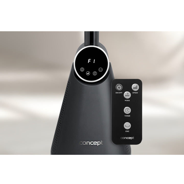 Ventilador de torre VS5130 con mando a distancia, 50 W, 101 cm, ventilador de pie con oscilación, 3 velocidades, temporizador de 15 horas CONCEPT