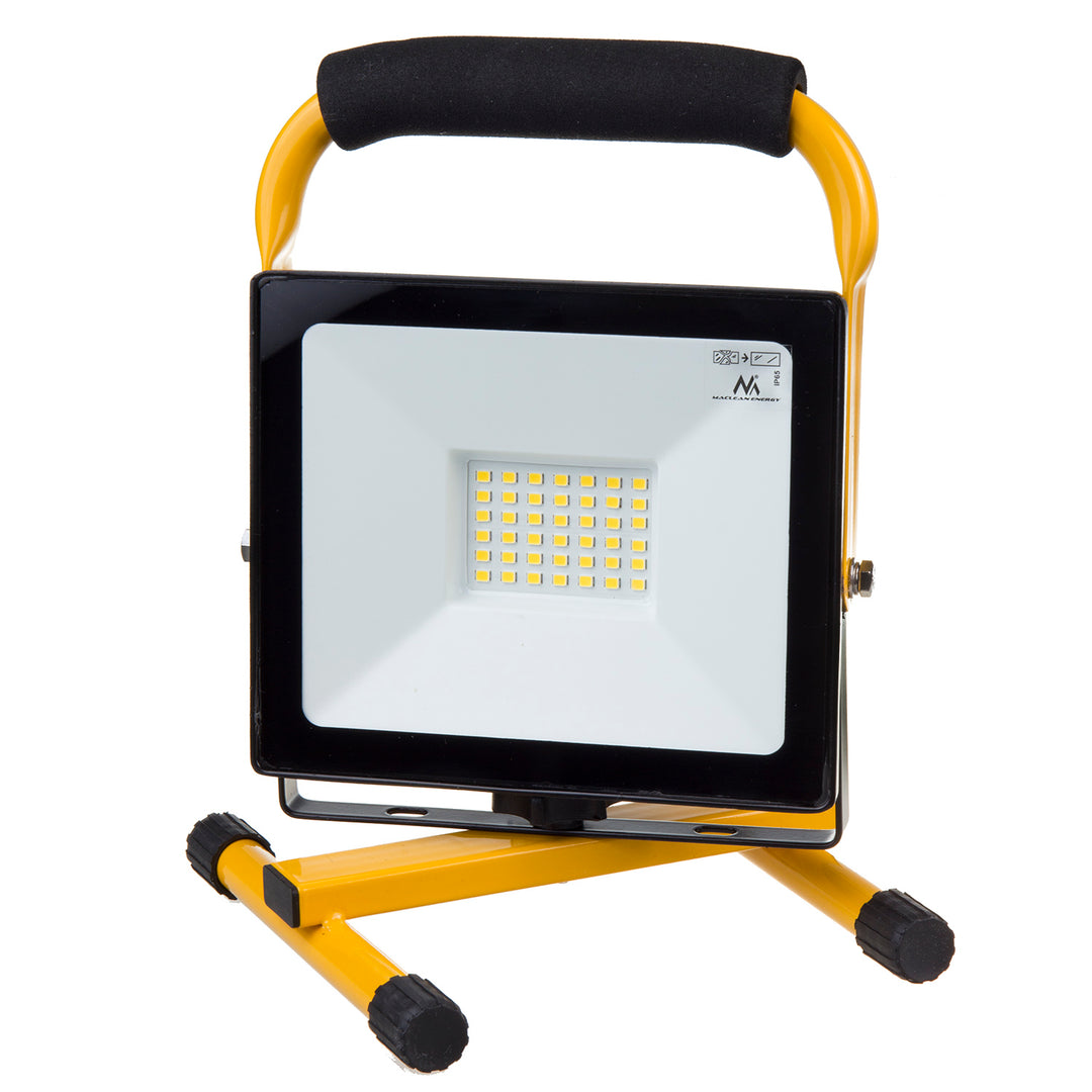 Maclean MCE632 Soporte de suelo amarillo para proyectores LED Maclean de acero con ángulo ajustable MCE550/650 MCE652