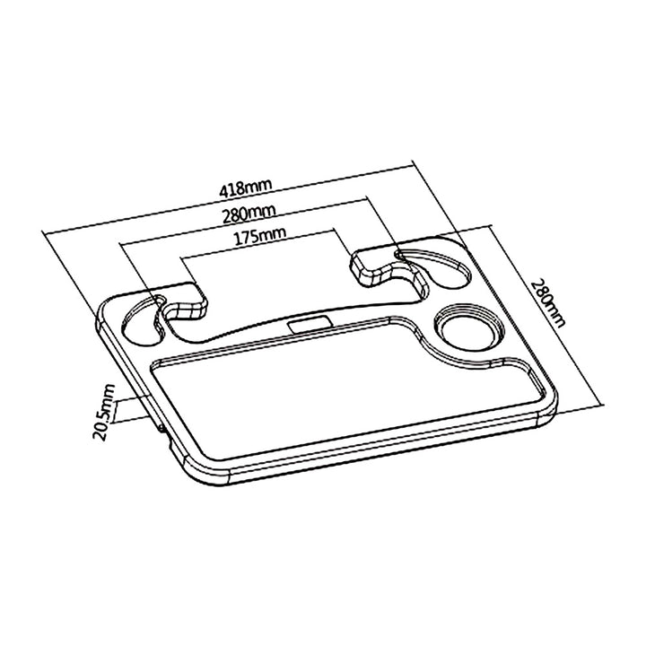 Almacenamiento en el volante 2 en 1 Escritorio/Mesa de comedor Mesa multifuncional para el coche Almacenamiento en el volante Escritorio Portabebidas Bandeja para el portátil Mesa para el coche hasta 5kg