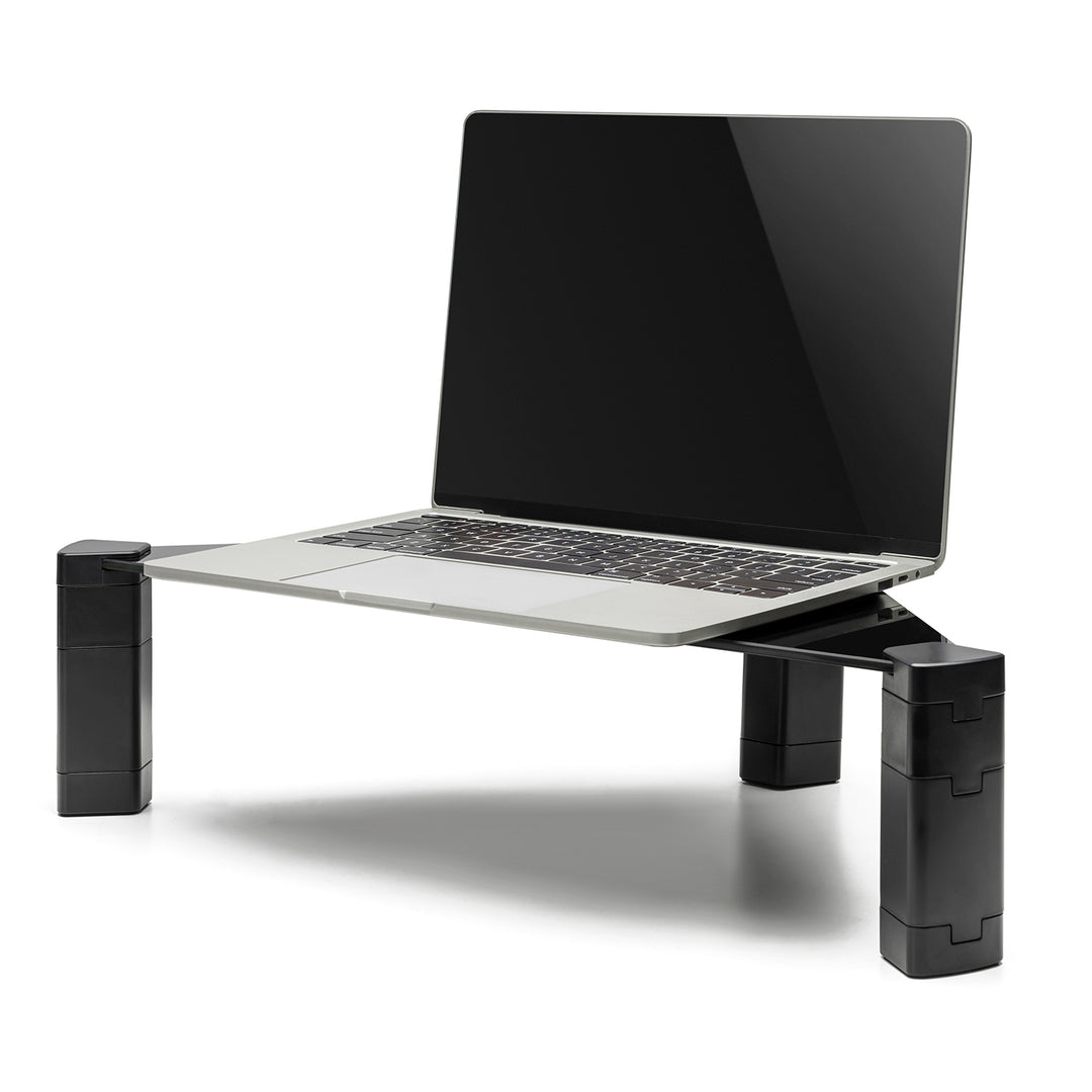Soporte de monitor Estante esquinero Soporte de pantalla ajustable en altura Soporte de ordenador portátil Vidrio templado Elevador de monitor Soporte de monitor portátil hasta 20 kg máx. Triangular