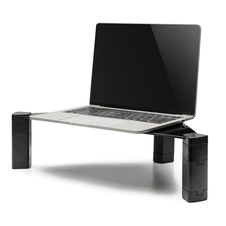 Soporte de monitor Estante esquinero Soporte de pantalla ajustable en altura Soporte de ordenador portátil Vidrio templado Elevador de monitor Soporte de monitor portátil hasta 20 kg máx. Triangular