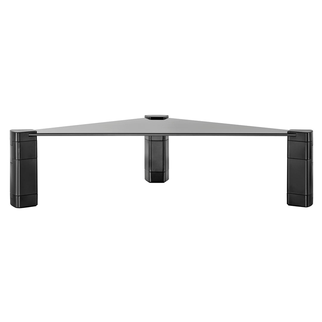 Soporte de monitor Estante esquinero Soporte de pantalla ajustable en altura Soporte de ordenador portátil Vidrio templado Elevador de monitor Soporte de monitor portátil hasta 20 kg máx. Triangular
