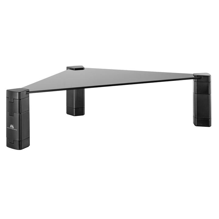 Soporte de monitor Estante esquinero Soporte de pantalla ajustable en altura Soporte de ordenador portátil Vidrio templado Elevador de monitor Soporte de monitor portátil hasta 20 kg máx. Triangular