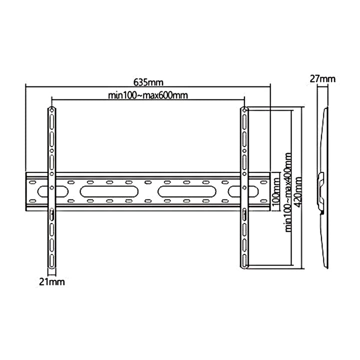 Soporte económico para TV Maclean, vesa máxima 600x400, 37-70", 45kg, negro, MC-939