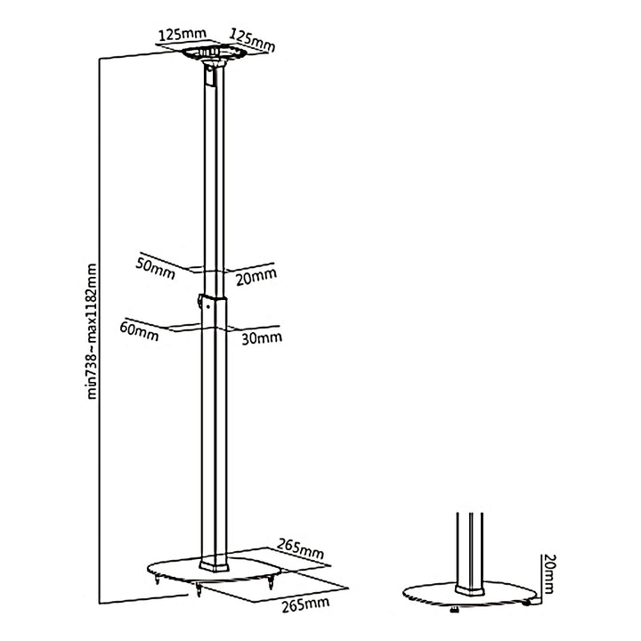 Soporte de suelo para altavoces Maclean, Sonos® One,Sonos® One SL, máx. 10kg, MC-940