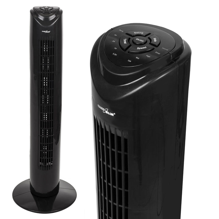 Ventilador de columna con mando a distancia, 3 modos, 3 velocidades, 80° de oscilación, 45W, Temporizador, Altura 82 cm GB645