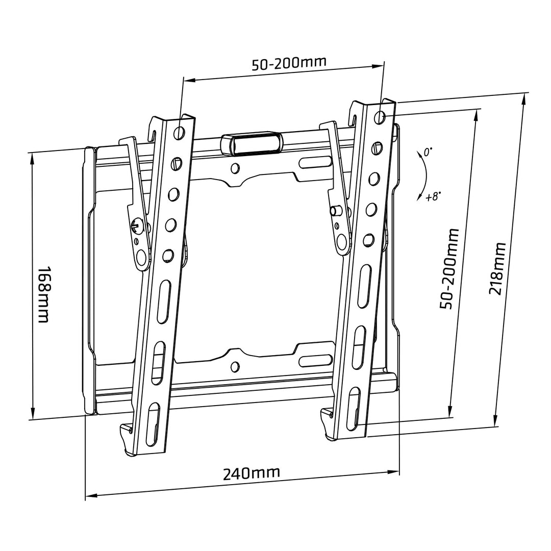 Soporte de TV Maclean, VESA máximo 200x200, 13-42", hasta 25kg, negro, MC-942