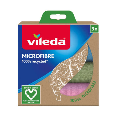 Conjunto de 3 Panos de Microfibra 100% Reciclados Vileda