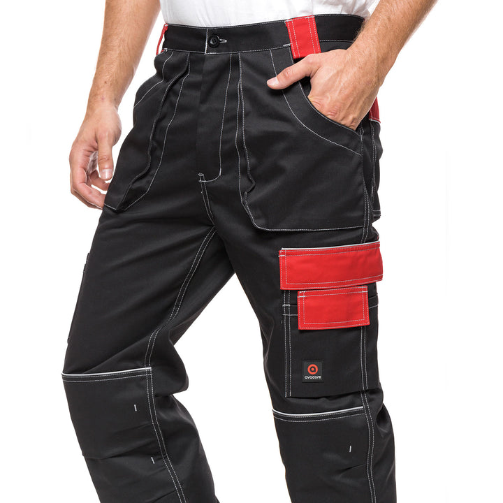 Calça de trabalho tamanho 48 (86-90) HELIOS PRETO / VERMELHO