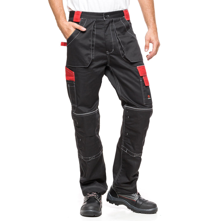 Calça de trabalho tamanho 48 (86-90) HELIOS PRETO / VERMELHO