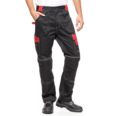 Calça de trabalho tamanho 50 (90-94) HELIOS PRETO / VERMELHO